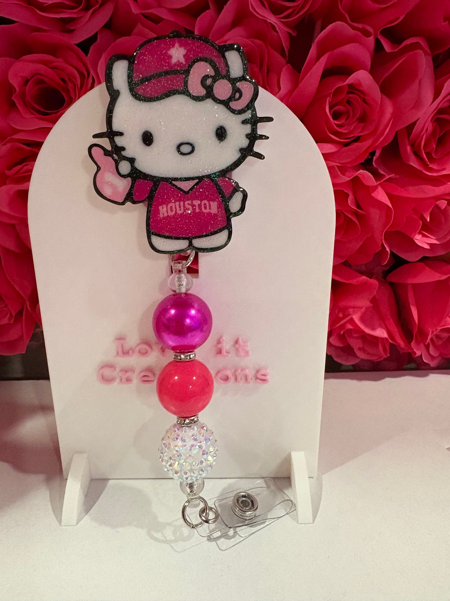 Hot Pink Hello Kitty Badge Reel