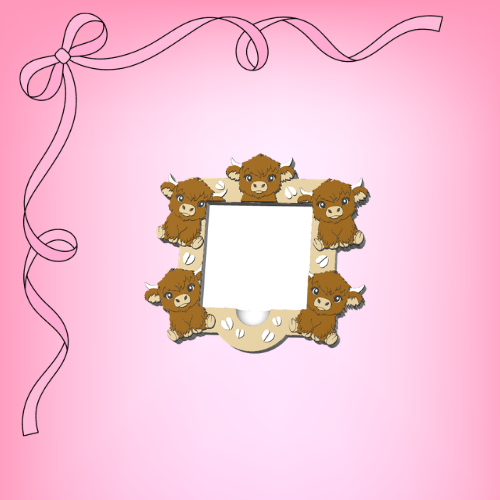 Highland Cow Beige Sticky Note Holder