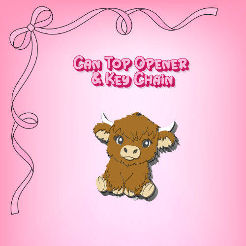 Highland Cow Can Top Opener & Key Chain